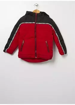 Красно-черное пальто для мальчика URBAN BOY Limon, красный черный