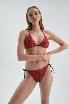 Красно-черные плавки бикини-спагетти Dagi, красный