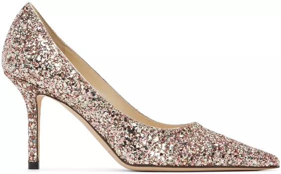 Красно-серебряные туфли Love 85 на каблуке Jimmy Choo