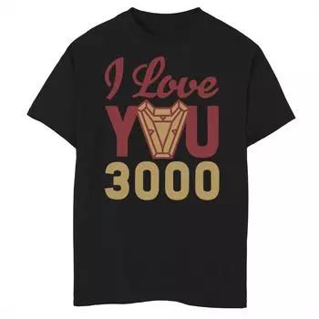 Красно-желтая футболка с логотипом I Love You 3000 для мальчиков 8–20 лет Marvel Avengers Endgame Iron Man I Love You 3000 Licensed Character