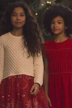 Красное бархатное платье свободного кроя со вставками Hatley, красный