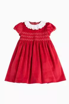 Красное бархатное рождественское платье Trotters London, красный