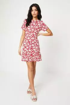 Красное мини-платье Petite с оборками и подолом Dorothy Perkins, красный