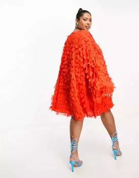 Красное мини-платье с крыльями летучей мыши ASOS Curve