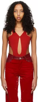 Красное нейлоновое боди Maximilian Davis