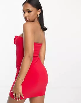 Красное облегающее платье мини с корсажем ASOS DESIGN