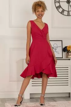 Красное платье Gayelle с рюшами внизу Jolie Moi, красный