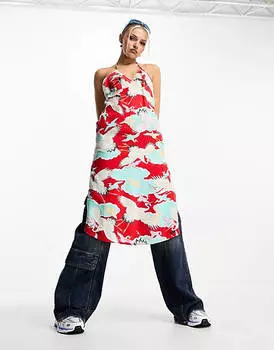 Красное платье-комбинация миди с бретельками Superdry Vintage