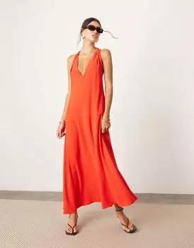 Красное платье макси с заниженной талией и заниженной талией ASOS EDITION