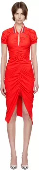 Красное платье-миди с эффектом потертости Vivienne Westwood
