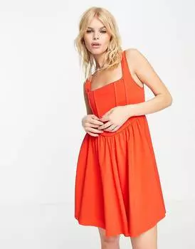 Красное платье мини с корсетом ASOS DESIGN