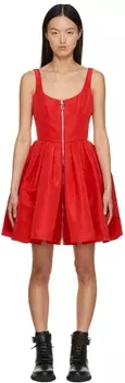 Красное платье с молнией Alexander McQueen