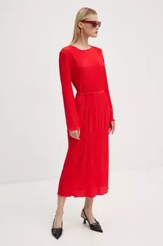 Красное плиссированное платье Never Fully Dressed Gaia, красный