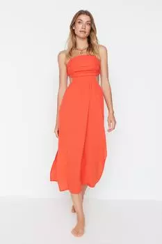 Красное пляжное платье с детальной спинкой Trendyol, красный