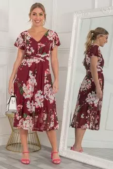 Красное сетчатое платье Bethany миди Jolie Moi, красный