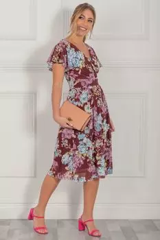 Красное сетчатое платье Lylah со скрещенным передом Jolie Moi, красный