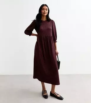 Красное свободное платье миди с жатыми пятнами New Look, красный