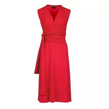 Красное трикотажное платье в стиле ампир Conquista, красный