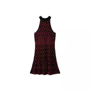 Красное вискозное платье Desigual