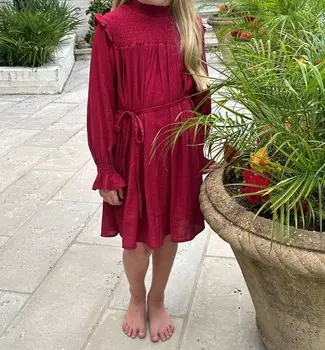 Красное жатое платье Lottie Pleat