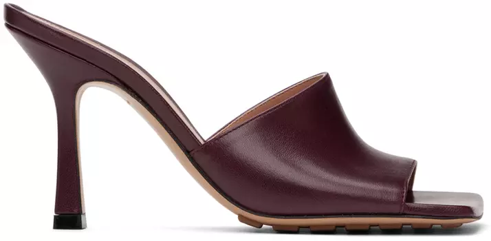 Красные эластичные мюли на каблуке Bottega Veneta
