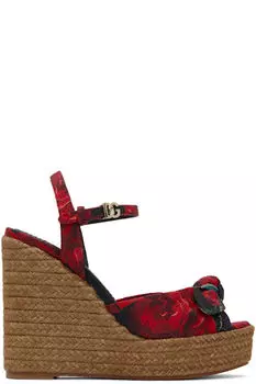 Красные босоножки на танкетке 85 Cava MM Lolita Dolce&Gabbana