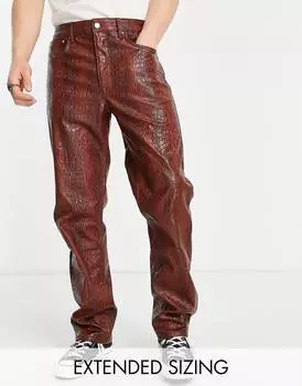 Красные джинсы прямого кроя ASOS DESIGN