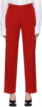 Красные хлопковые брюки Maison Margiela