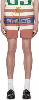 Красные и кремовые шорты Pavil Racing Rhude