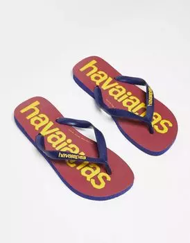 Красные и темно-синие шлепанцы Havaianas Top Logomania