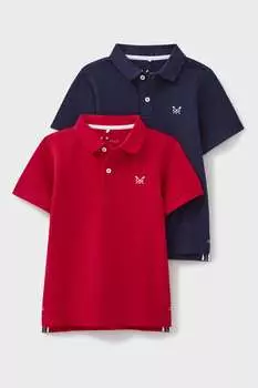Красные классические рубашки-поло из мультихлопка 2 пары Crew Clothing Company, красный
