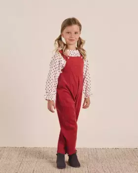 Красные комбинезоны из микровельвета для девочек с передним карманом Dadati, красный