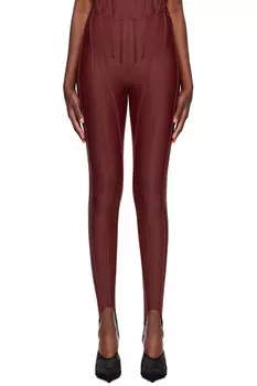 Красные корсетные леггинсы Mugler