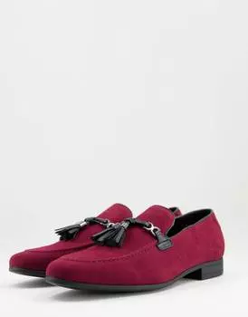 Красные лоферы из искусственной кожи с кисточками ASOS DESIGN
