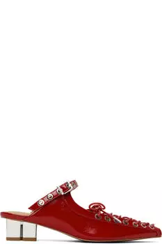 Красные мюли на шнуровке GANNI