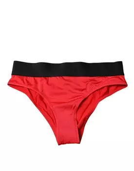 Красные нейлоновые стрейч-трусы средней талии Dolce & Gabbana, черный/красный