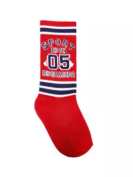 Красные носки с вышитым логотипом Dsquared