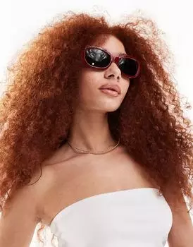 Красные овальные солнцезащитные очки AIRE X ASOS Apsis с затемненными линзами