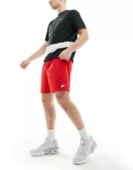 Красные сетчатые шорты Nike Club