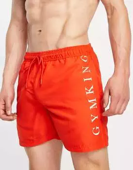 Красные шорты для плавания Gym King с логотипом в тон
