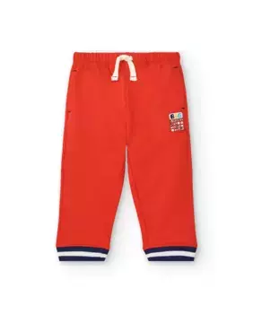 Красные спортивные штаны для мальчика с деталью-калькулятором Tuc tuc