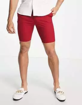 Красные узкие элегантные шорты ASOS DESIGN