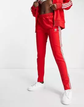 Красные узкие джоггеры adidas Originals adicolor