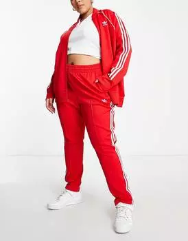 Красные узкие джоггеры adidas Originals Plus adicolor