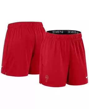 Красные женские трикотажные шорты Philadelphia Phillies Authentic Collection Nike, красный