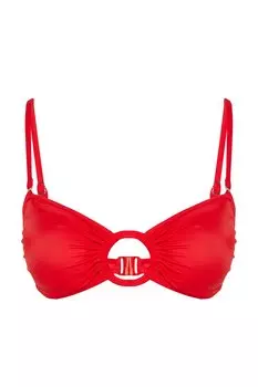 Красный бикини-топ без бретелек с аксессуарами Trendyol
