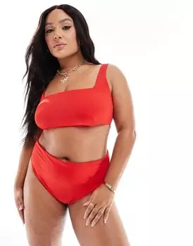 Красный бикини-топ с квадратным вырезом ASOS DESIGN Maya Curve