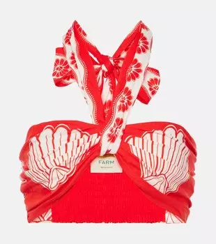 Красный - бюстгальтер из смесового льна Ainika Shell Farm Rio, красный