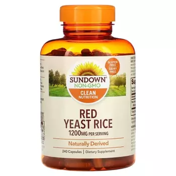 Красный дрожжевой рис, 1200 мг, 240 капсул (600 мг на капсулу) Sundown Naturals