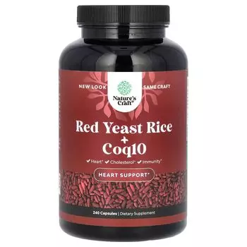 Красный дрожжевой рис + CoQ10, 240 капсул Nature'S Craft